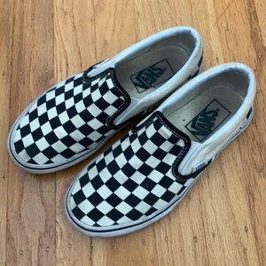 Checkered slip on vans